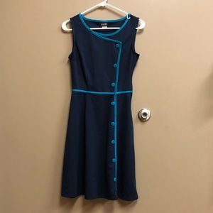 ModCloth Retrolicious Small Waitress Dress Blue